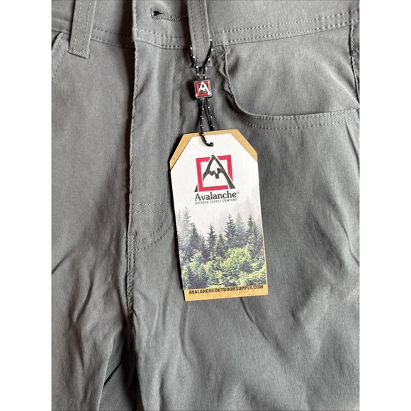 Avalanche Woven Stretch Pant 4 Way Relax Fit Flex Waist Men's Pant Gray 30 X 32 - Picture 4 of 9